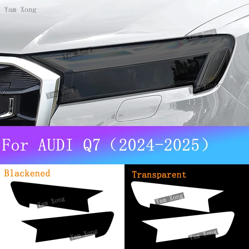 

For AUDI Q7 2025 2024 Car Headlight Black Headlight Protective Film Transparent Anti-Scratch Film Headlamp Anti-scratch Film