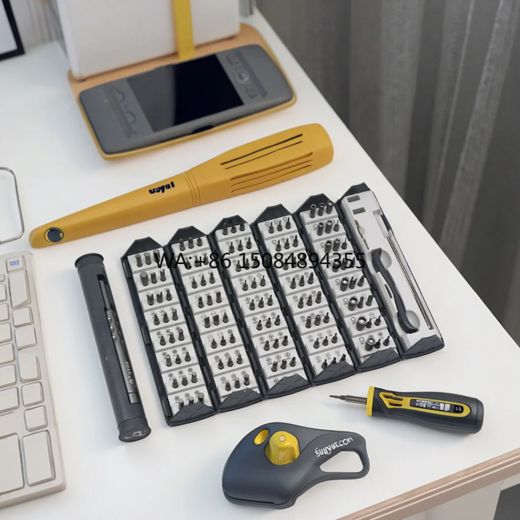 128-in-1 Industrial Grade Precision Screwdriver Set Aluminum Handle Multi-Functional Household Disassembly Tool Roll-Up Bit OEM