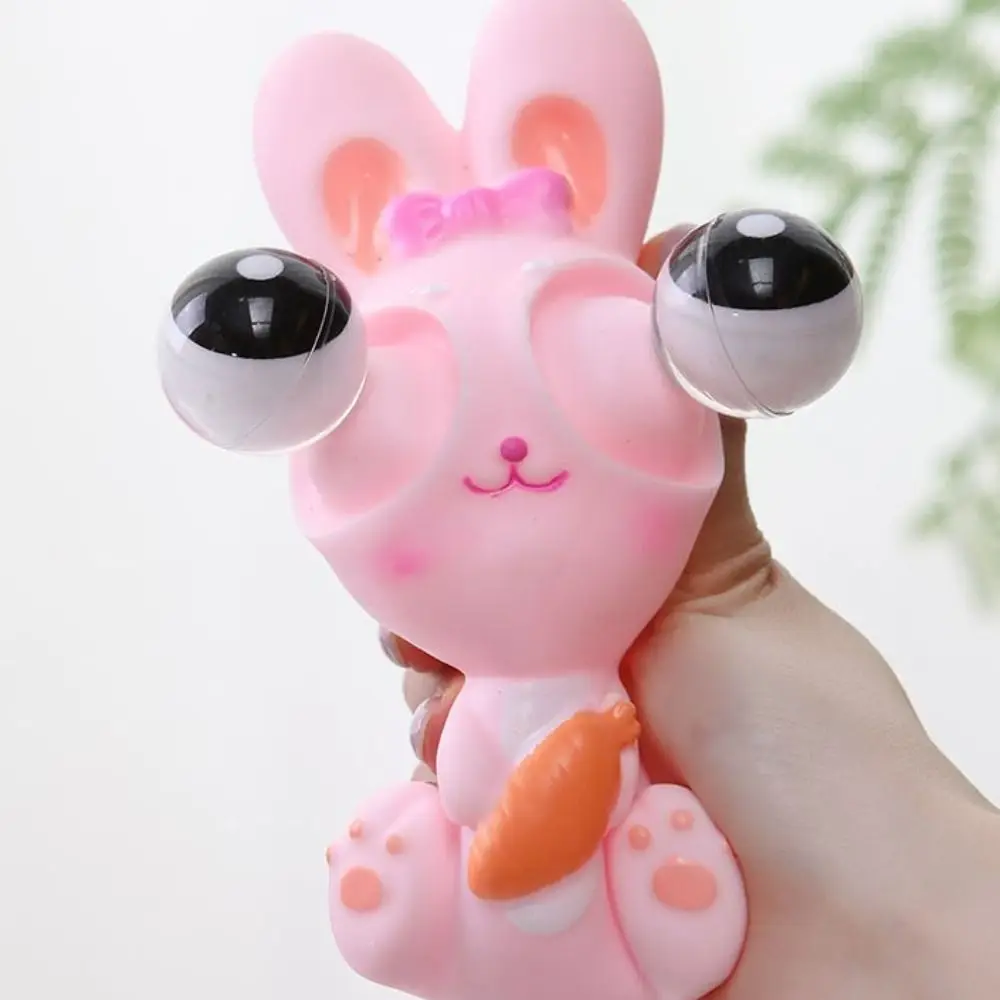 Simulation Rabbit Eyeball Burst Rabbit Cartoon Animal Popping Out Eyes Squeeze Ball Toys Creative Funny Squeeze Stretching Ball