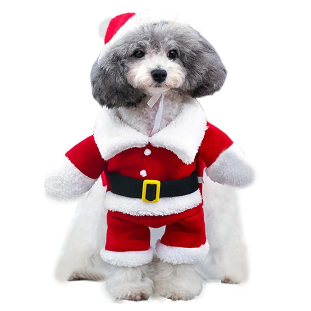 

Christmas Santa Design Puppy Dog Clothes Polar Fleece Coat Comfortable Easy to Put on for Small Dogs S Dog Clothes