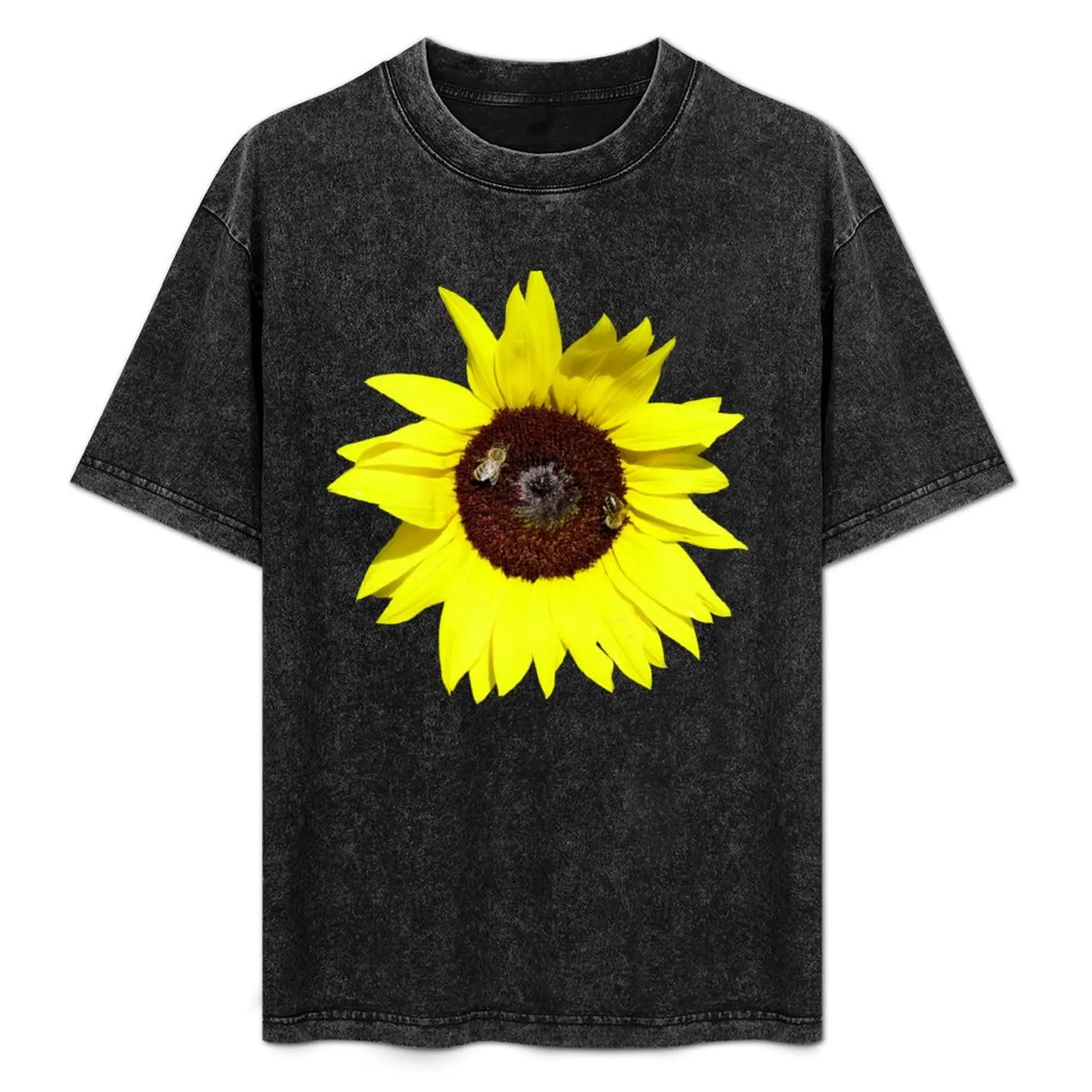 

Happy bees on a sunflower T-Shirt Christmas Casual Short Sleeve Top