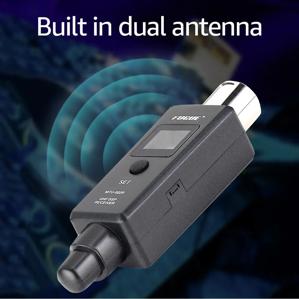 Microphone Wireless System Micphone Wireless Transmitter System UHF DSP Transmitter & Receiver Mic/Line Two Modes for Dyn