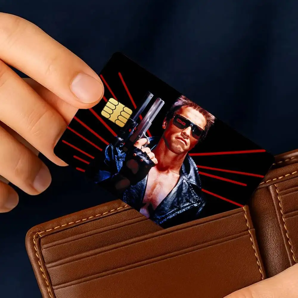 Movie Terminator Credit Card Stickers Skin for Bank Debit Decorative Protection 4PCS Anti-scratch Waterproof