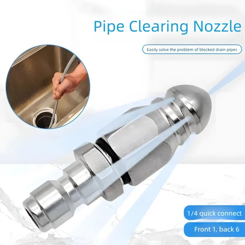 

1/4" Female NPT Connect Pressure Washer Sewer Jetter Nozzle for Pressure Drain Jetter Hose Compatible with Most Models