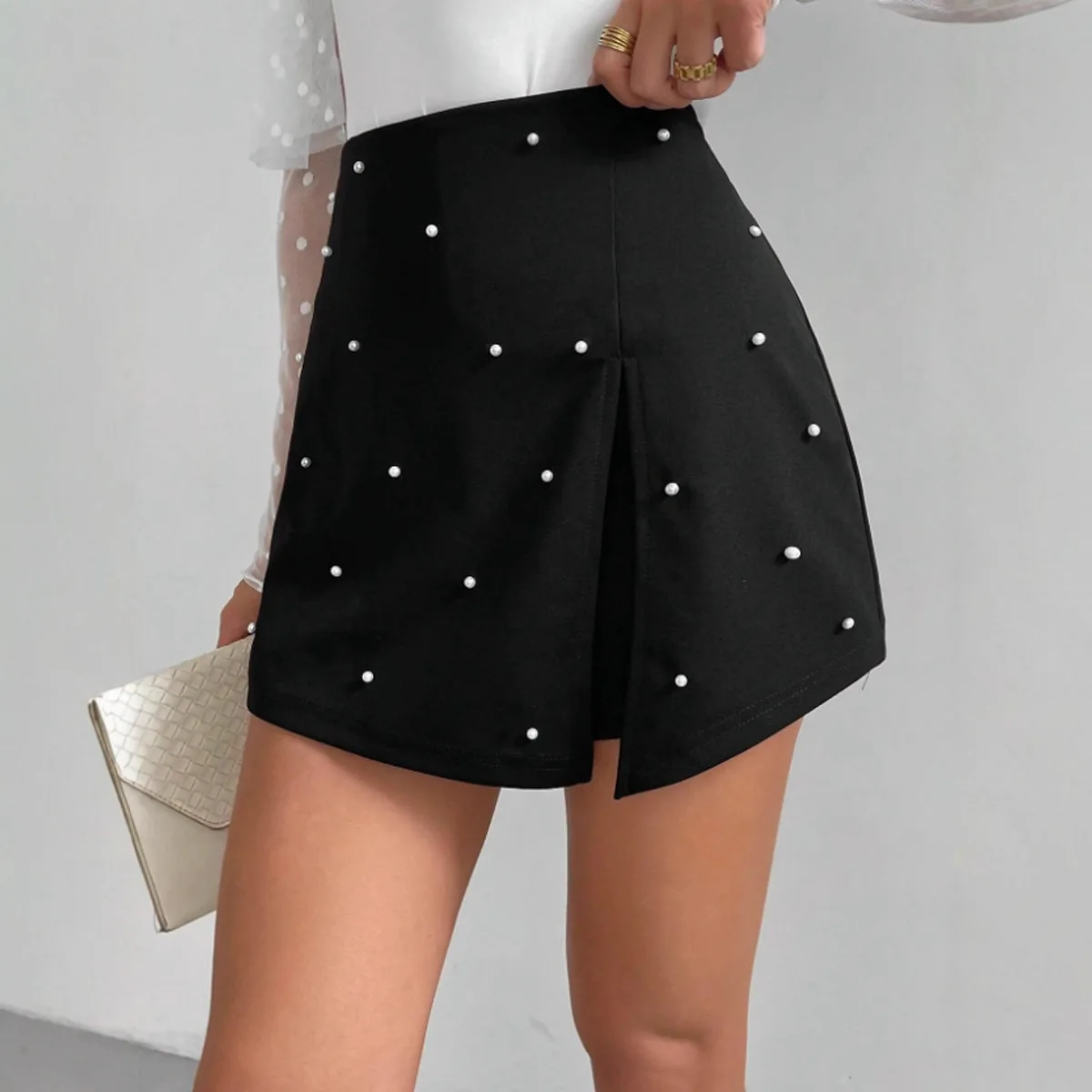 Women's Spring and Autumn New Arrival Best-selling Fashion Elastic Beaded European and American Style Skirt Pants