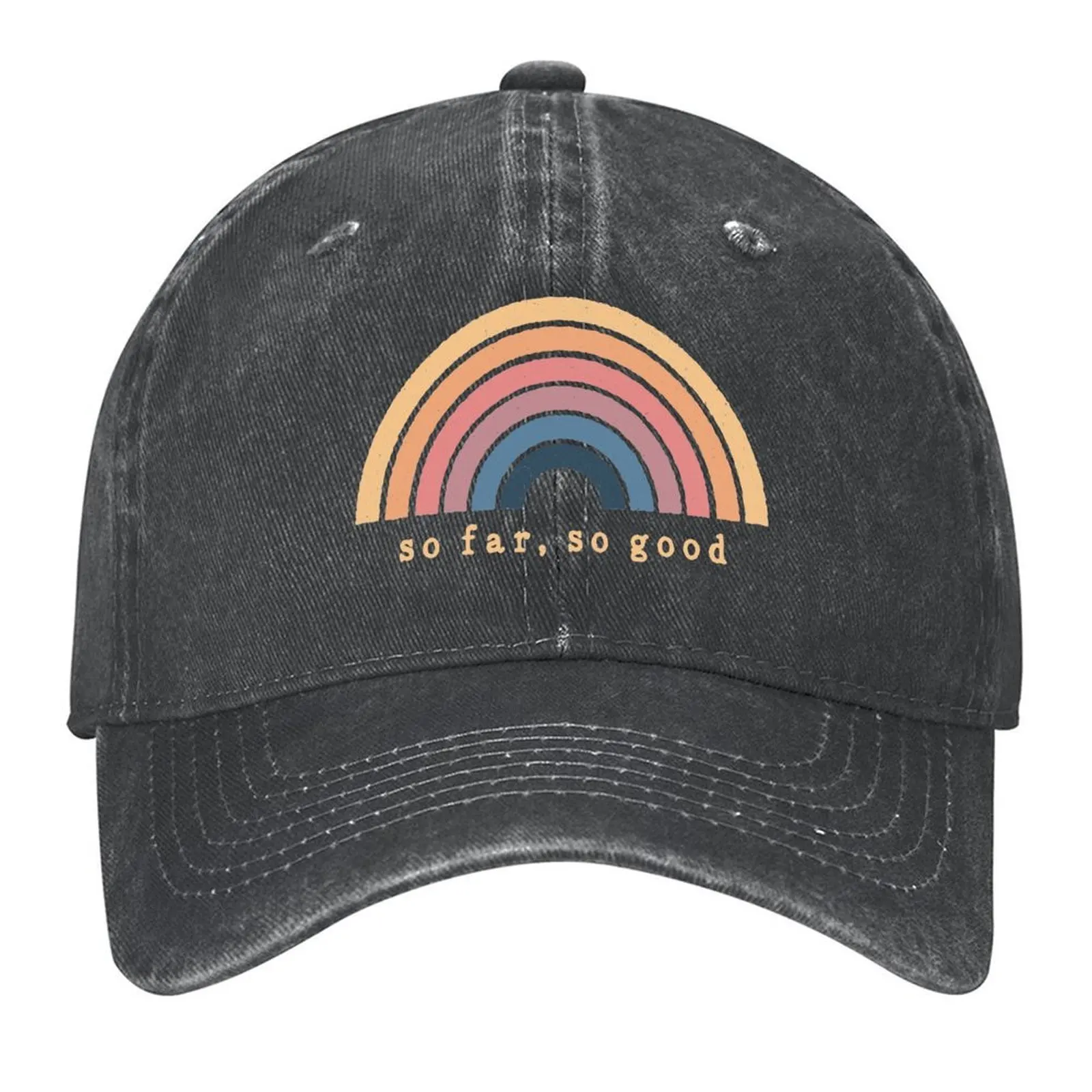 

So Far, So Good Rainbow Baseball Cap Golf Cap Anime Hat Sun Cap custom caps Men's Women's