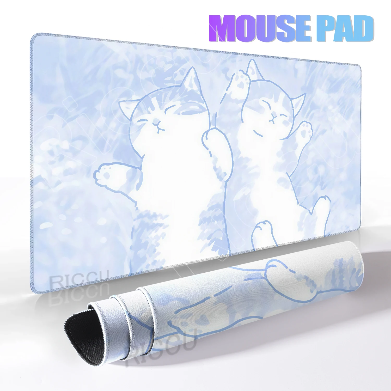

Minimalist Mouse Pads Blue Cat Cute Design Gaming Mousemat Large Mousepad Gamer Rubber Mat Company Desk Pads Design For Gift Rug