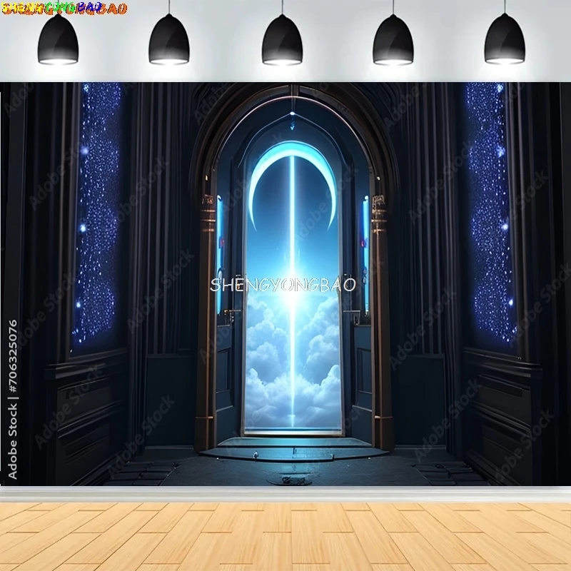 Готическое окно, закат, собор, архитектура, интерьерная фотография, фоны, марокко, арабский дворец, Рамадан, фотофон ZY-02