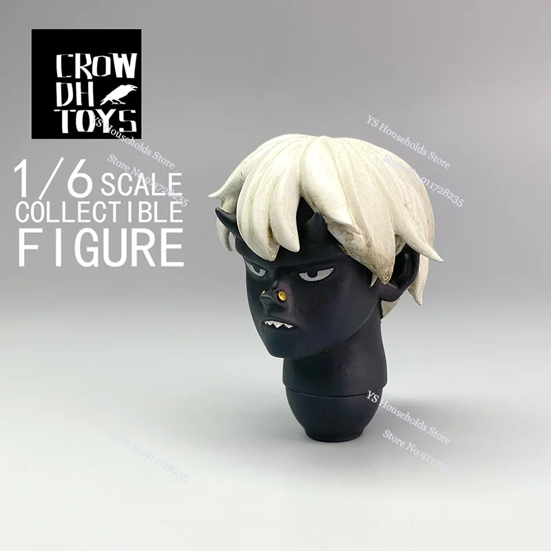 CROW DH SPEELGOED Originele 1/6 Trendy Anime Jongen Head Sculpt Rood Zwart Geel Kleine Duivel Vintage Model Speelgoed Accessoire Voor 12 "Body