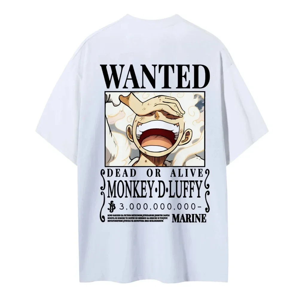 Camiseta de Hombre con Estampado de Anime de Monkey D. Luffy, One Piece 2026, Nueva, Popular, de Algodón, Informal, para Verano, Ropa de Calle, Moda
