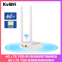 KuWFi CAT4 4G Router 2.4Ghz WiFi Router 4G LTE Modem with External 5dBi Antennas Ethernet Port SIM Card Slot Support 10 Devices