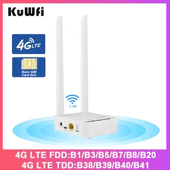KuWFi CAT4 4G router 2,4 GHz WiFi router 4G LTE modem s externími 5dBi anténami Ethernet port Slot pro SIM kartu Podpora 10 zařízení 10 nejlepší prodej 4G LTE router s venkovní anténou - №8