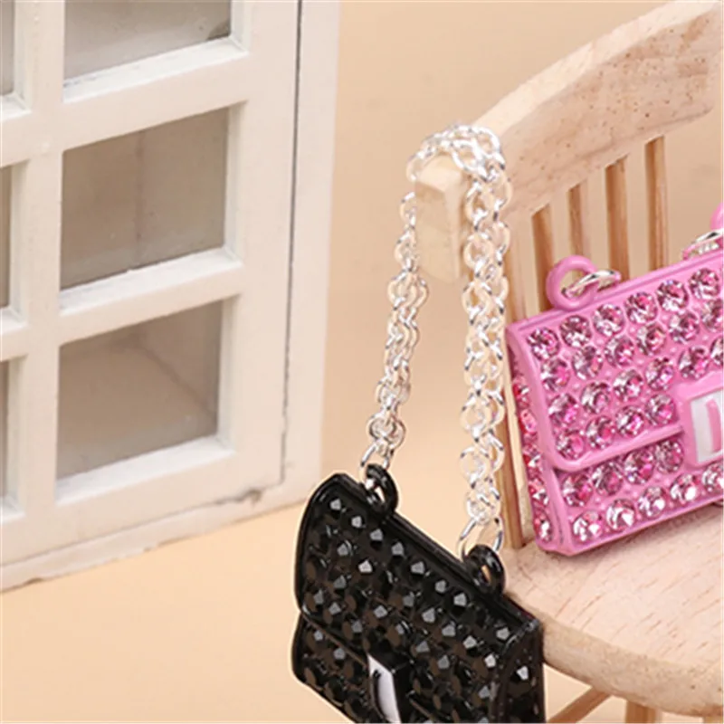 

Стильная миниатюрная металлическая сумочка на цепочке для аксессуаров кукольной одежды