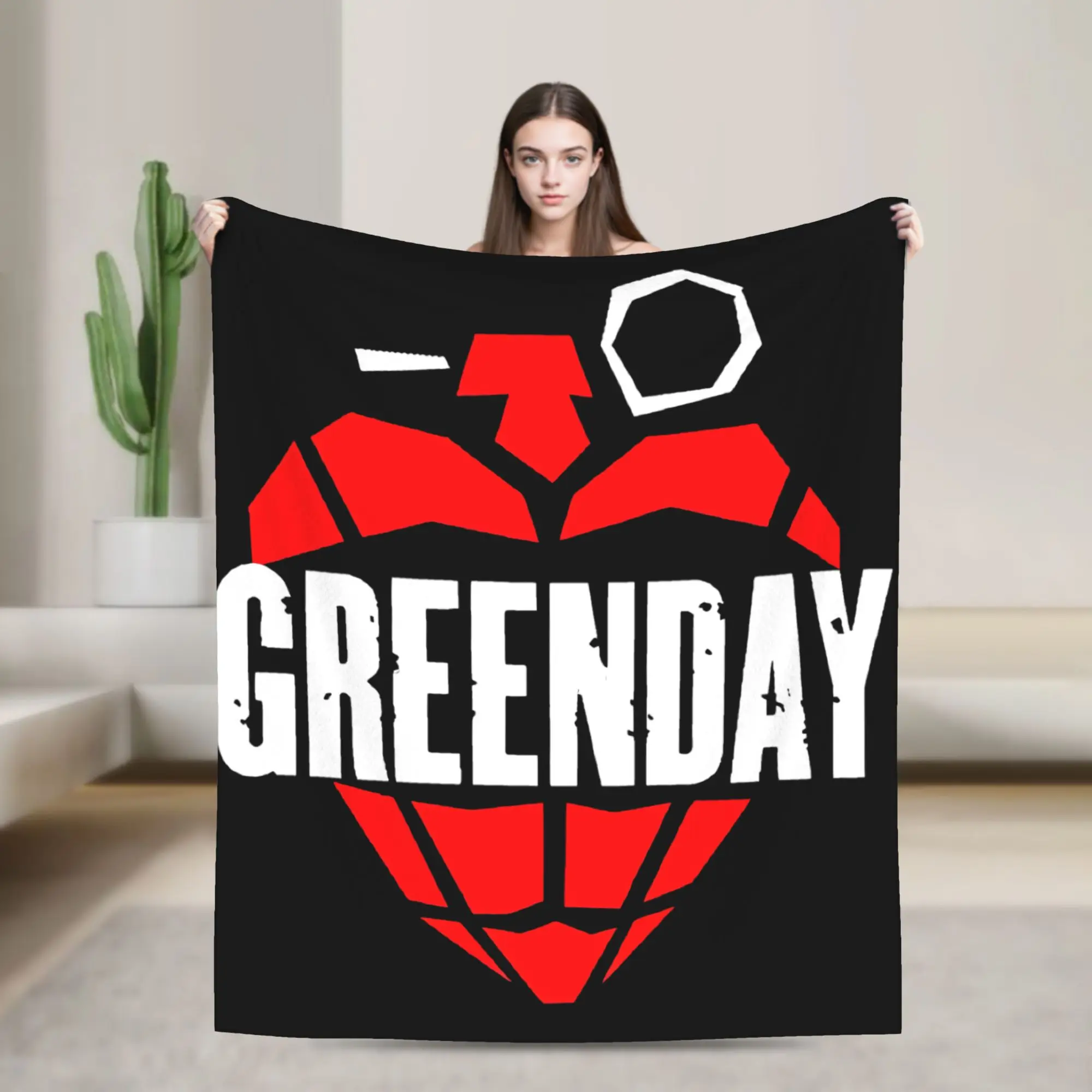 

Punk Greens Days Knitted Blankets Flannel Music Warm Throw Blankets for Bedding Couch Bedspread