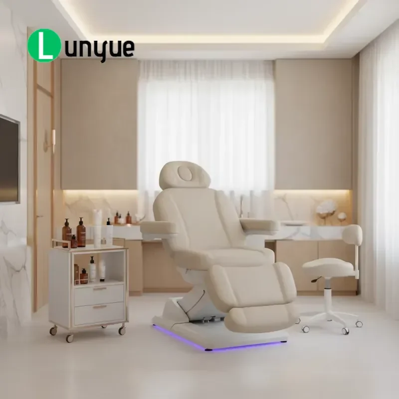 Luxury 4 Motor Electric Lift Beauty Massage Table Bed Adjustable Therapy Spa Cosmetic Podiatric Chair for Professional