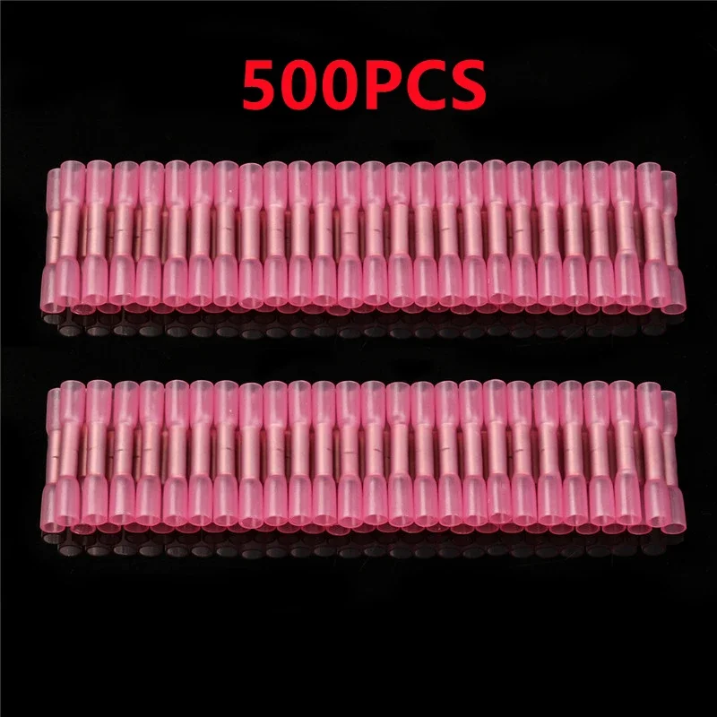 50/200/500 sztuk termokurczliwe złącze zaciskane na końcu kabla 0,5-1,5 mm2 zaciski elektryczne szybkie złącze BHT1.25 czerwony 22-18 AWG