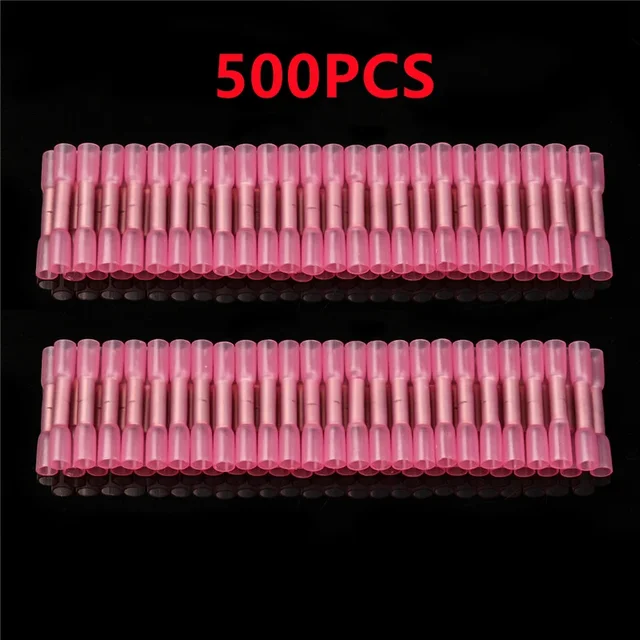 50/200/500 sztuk termokurczliwe złącze zaciskane na końcu kabla 0,5-1,5 mm2 zaciski elektryczne szybkie złącze BHT1.25 czerwony 22-18 AWG
