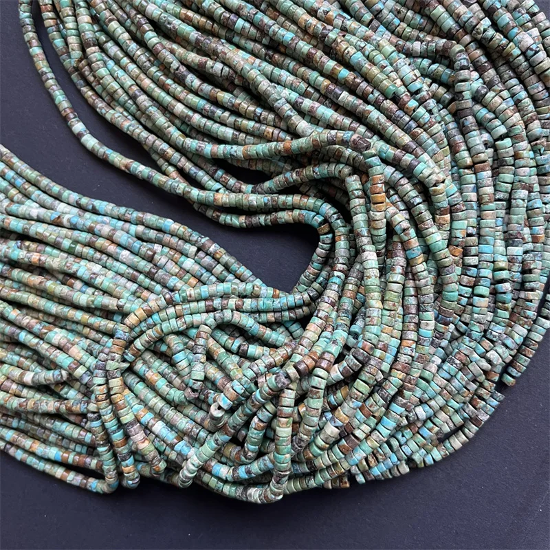 Natural Hubei Turquoise Heishi Raw Original Rare Amazing Untreated Ore Beads For Jewelry Making Design DIY Bracelet Necklace
