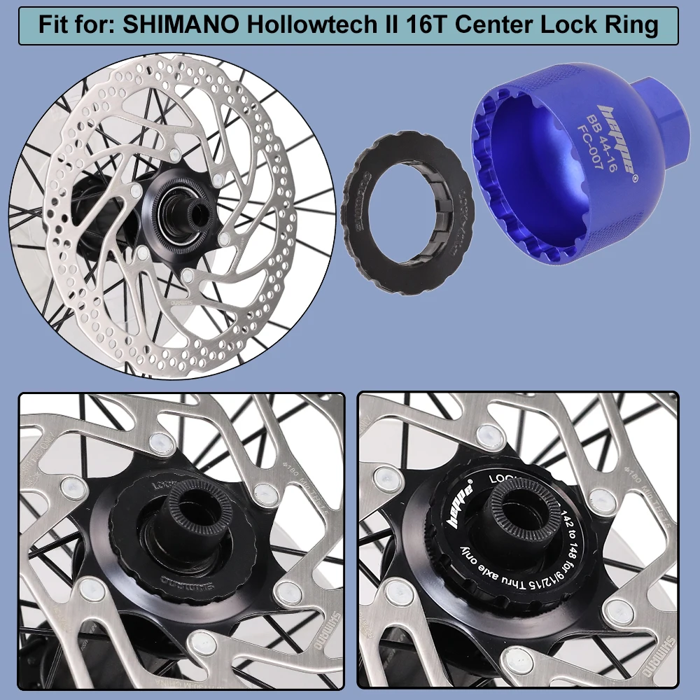 HEPPE Bike Disc Brake Centerlock Locking Ring Install and Remove Tool Lockring Remover Dual-use Wrench for SHIMANO Lockring BB52