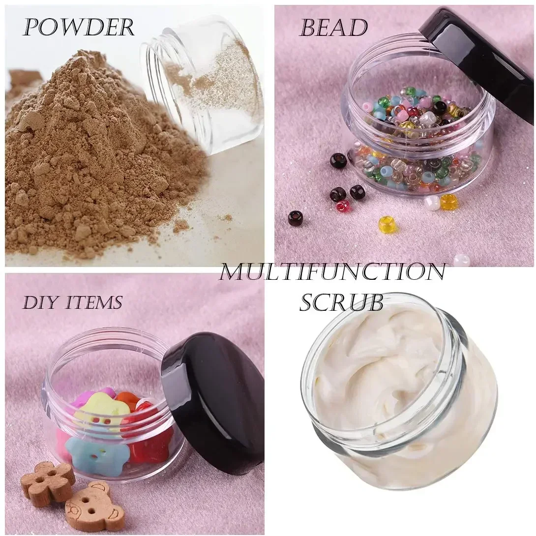 10pcs 2g/3g/5g/10g/15g/20g Empty Plastic Clear Cosmetic Jars Makeup Container Lotion Bottle Vials Face Cream Sample Pots Gel Box