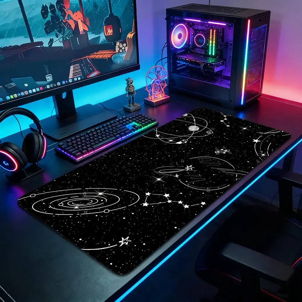 Celestial Lines Mouse Pad Large Computer Office Game Table Mats Rubber Anti Slip Gaming Keyboard Mousepads Long Desk Pads 30x60