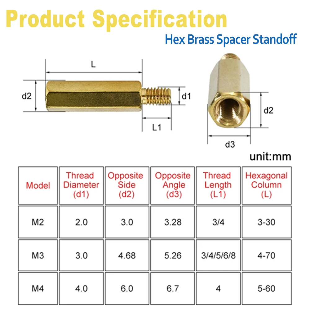 M2 M2, 5 M3 M4 M5 przekładka sześciokątna z mosiądzu stojak do stojaka z sześciokątnym gwintem męska kolumna PCB śruba do płyty głównej