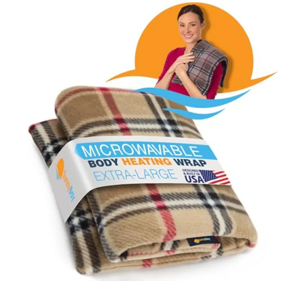 

SunnyBay Extra Large Microwave Heating Pad, Microwavable Heavy Weighted Full Body Moist Hot Pack and Washable Fleece Cover, 10x
