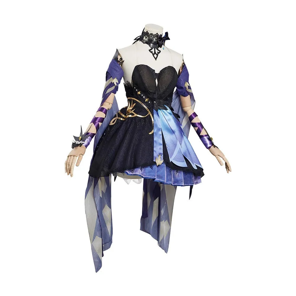 Costume de Cosplay de Keqing pour femmes, nouvelle robe de Cosplay de Genshin Impact, perruque violette d'anime, Costumes de gloire opulente d'halloween