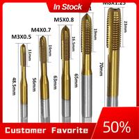 AT03 Top 10Pcs Machine Screw Tap Set, Spiral Flute Drill Taps Metric M3-M8 And Spiral Pointed Taps M3-M8 Thread Tapping Tool