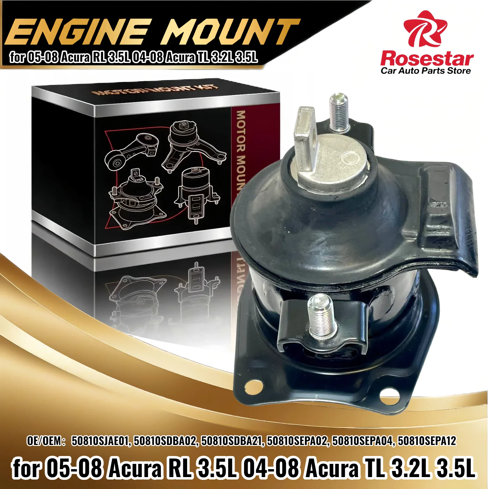 

Hydraulic Rear Engine Mount for 05-08 Acura RL 3.5L 04-08 Acura TL 3.2L 3.5L 50810-SJA-E01 50810-SDB-A02 50810-SDB-A21
