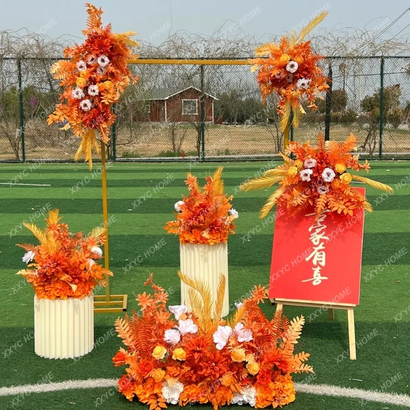 Autumn Winter Retro Wedding Celebration Hall Flower Row on-Site Decoration Artificial Flower Road