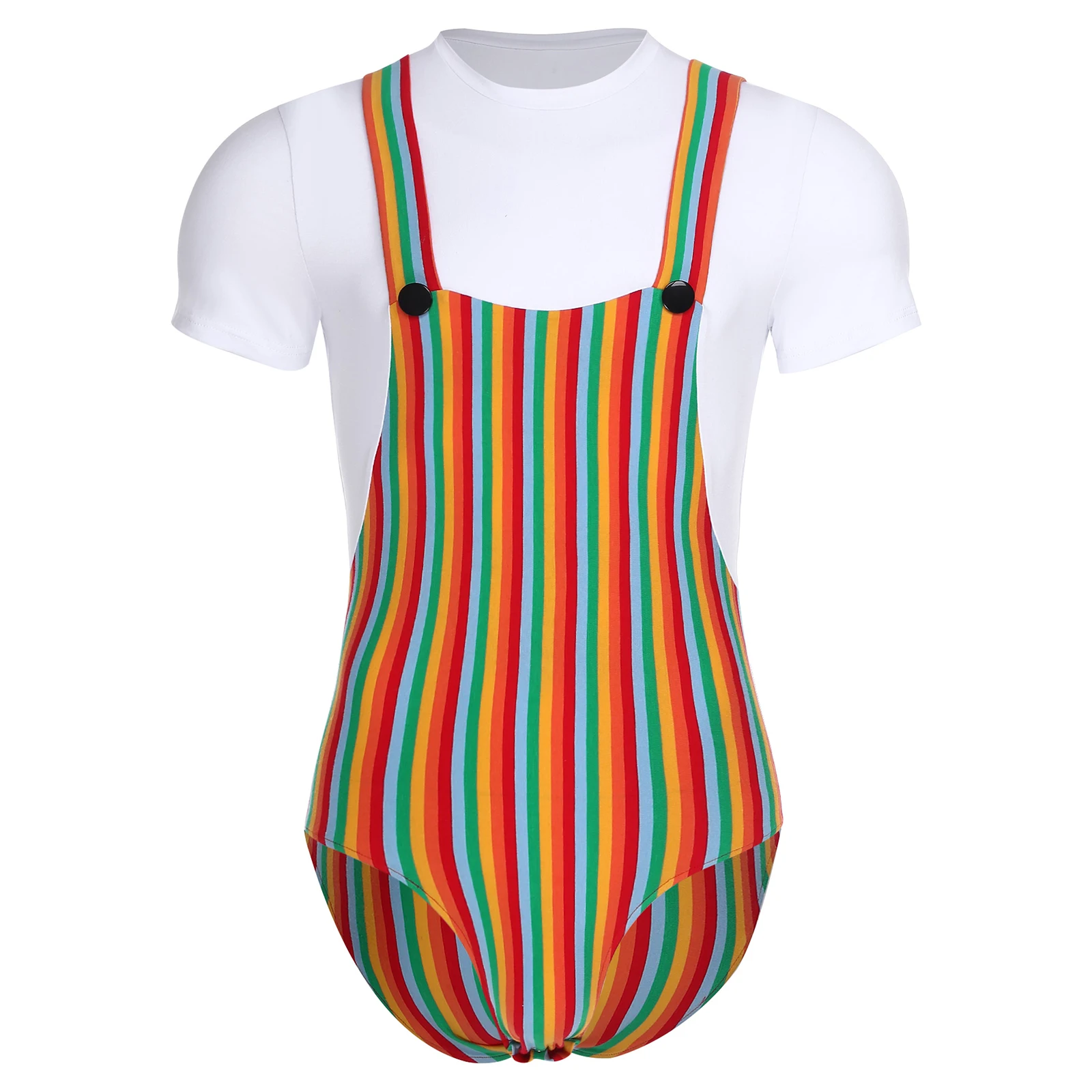 

Мужская пижама-боди с радужными полосками, коротким рукавом и пуговицами на промежности, удобная домашняя одежда для отдыха и сна