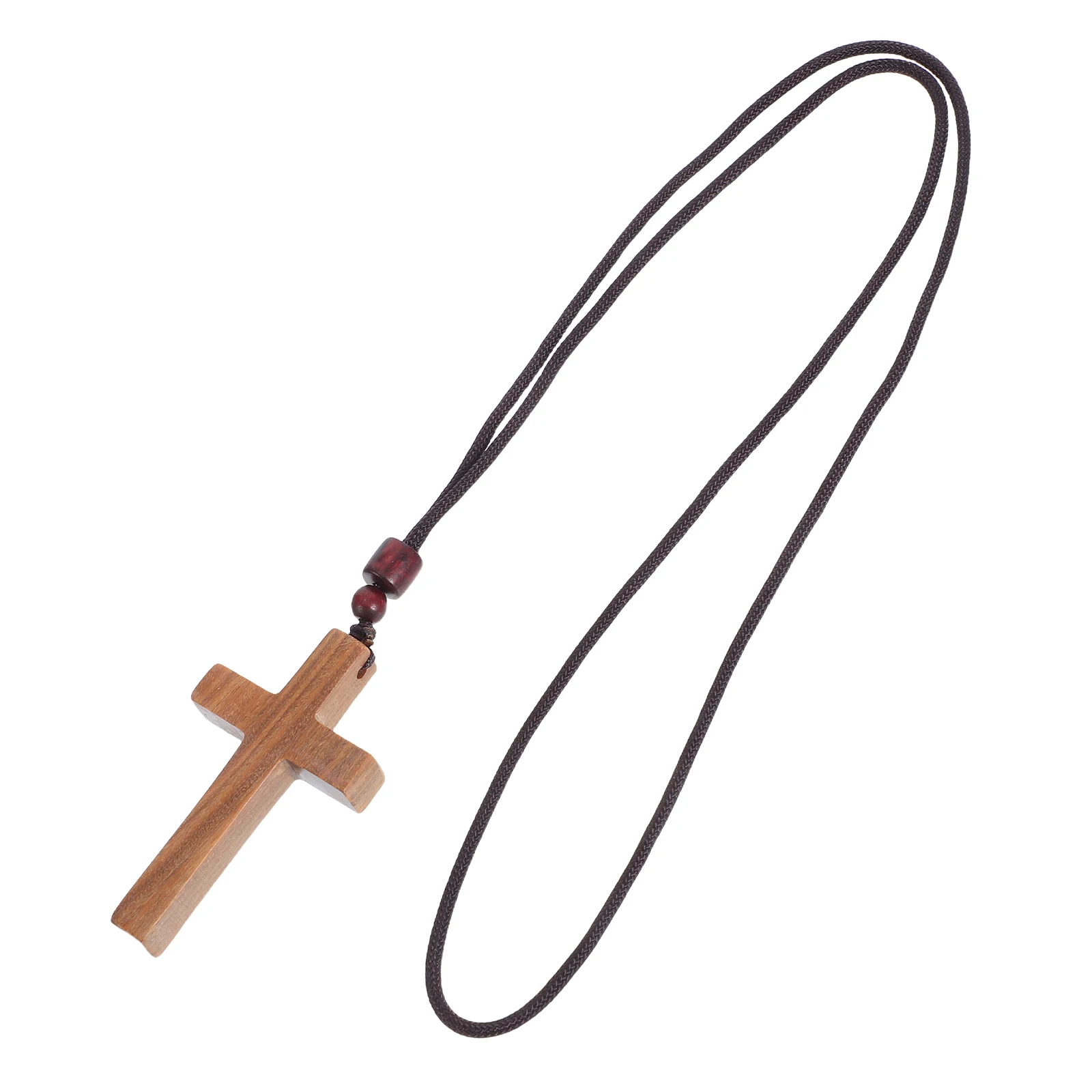 

Handcrafted Wood Pendant For Car Rearview Mirror Vintage Christian Religious Necklace Charm With Cord Durable Unisex Wooden