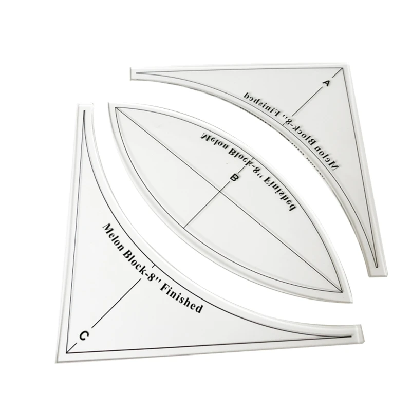 Transparent Patchwork Sewing Cutting Craft Ruler Templates Acrylic Design Pattern Sewing Tools for Students Designers LX9A