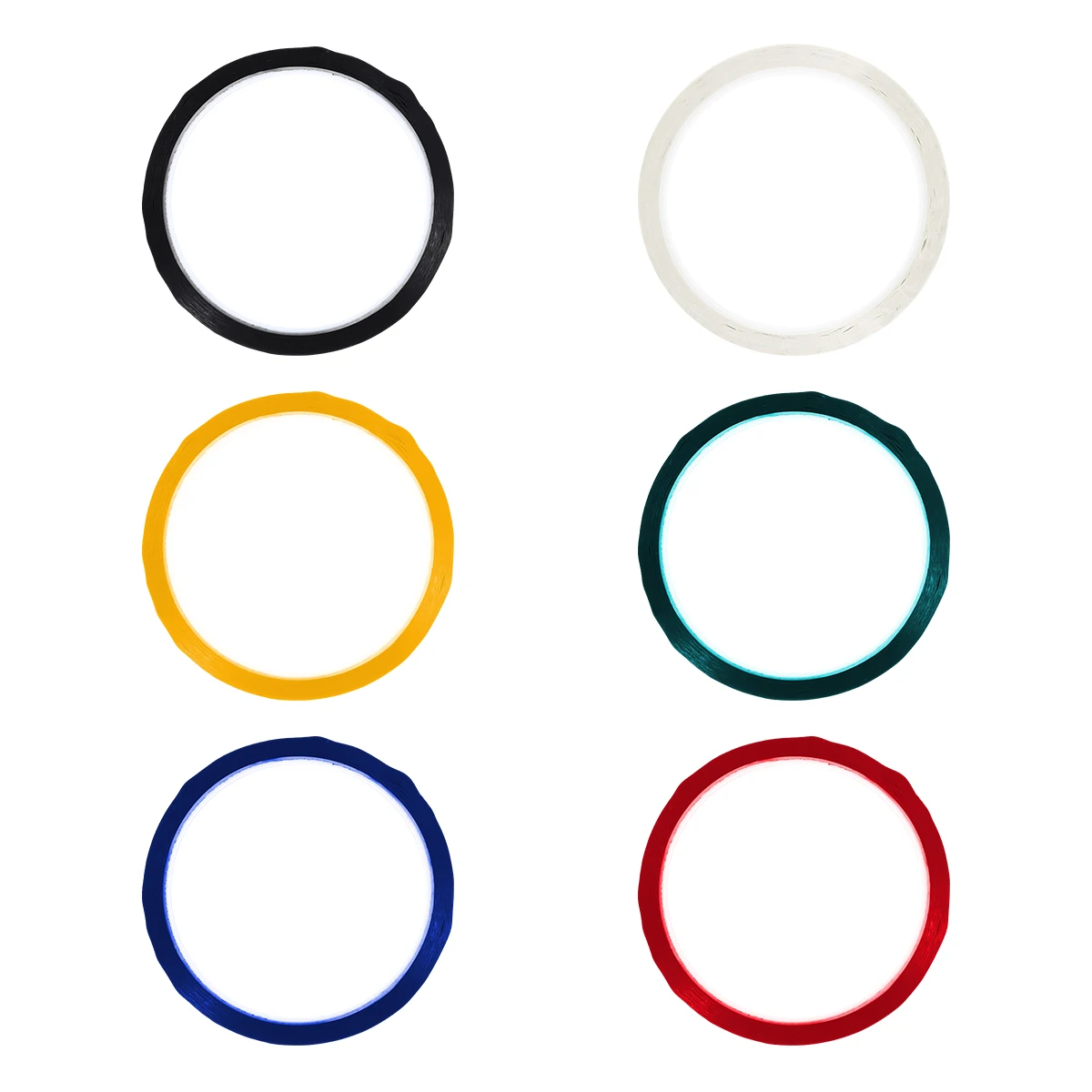 

6 Rolls 3MMx33CM Marking Tape Desktop Positioning Sticker Removable Whiteboard Sign Black Green Blue Yellow White Red
