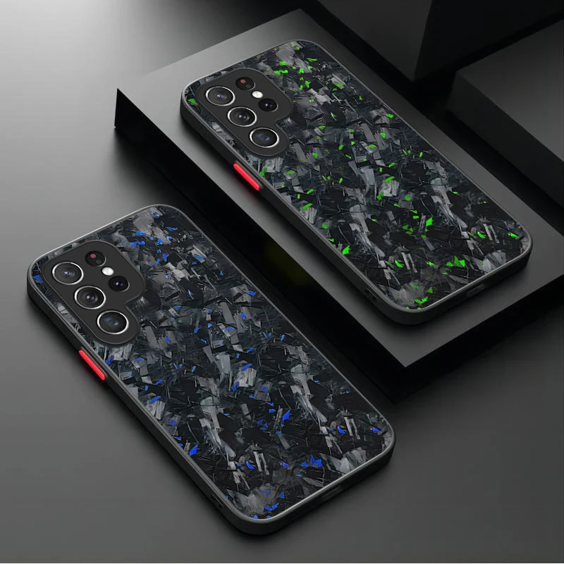 삼성 갤럭시 S25 S24 S23 울트라 S22 S21 플러스 FE A56 A36 A26 A16 A06 A15 A25 A35 A55 5G 용 실제 단조 탄소 섬유 매트 케이스