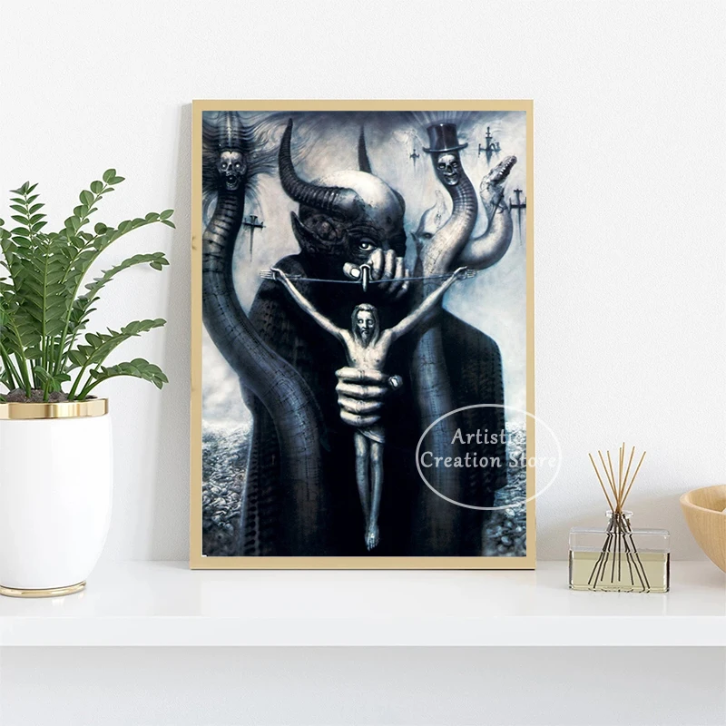 Hr Giger Li Ii Abstract Alien Retro Thriller Poster Wall Art Picture Canvas Painting Modern Art Decoracion Bedroom Home Decor