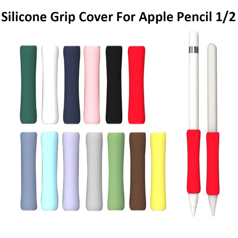 Accesorio de silicona para lápiz óptico, funda protectora con agarre, funda envolvente para Apple Pencil 1/2