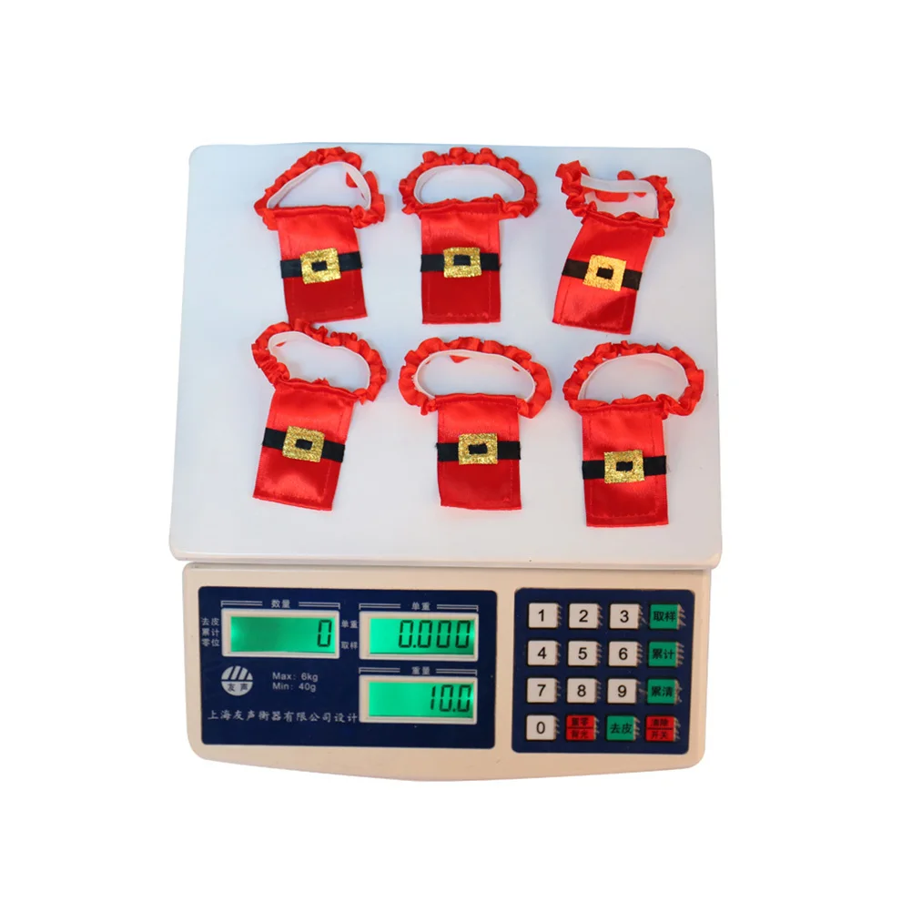 

12Pcs Santa Costume Wine Glass Covers Christmas Bottle Decoration Elastic Band Holiday Table Party Supplies Wine Glass Cover