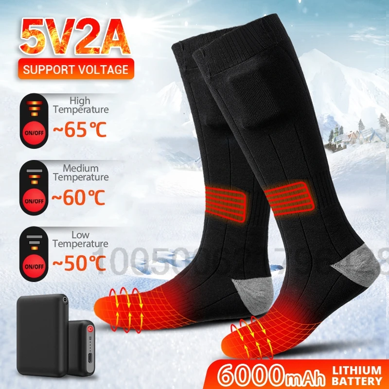Nuevos calcetines calefactores eléctricos, portátiles, alimentados por batería, guantes para mantener el calor con pantalla táctil, guantes de invierno para exteriores, mantienen el calor, equipo de Moto Sking
