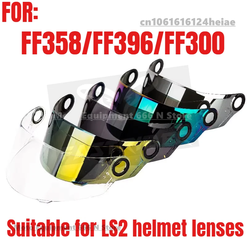 Suitable for LS2 Helmet Lenses FF358/FF396/FF300 Gold Silver Plated Color Full Helmet Windproof Day and Night Universal