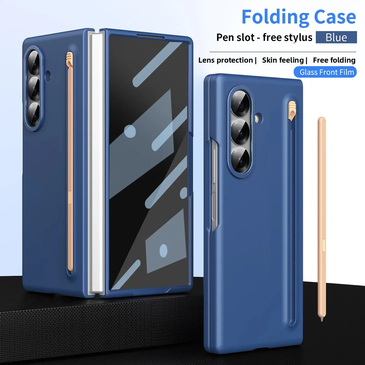 

Full Protective Phone Case For Samsung Galaxy Z Fold 7 6 5 4 3 With integral Pen Slot & S Pen Glass Screen Protector Film Cover