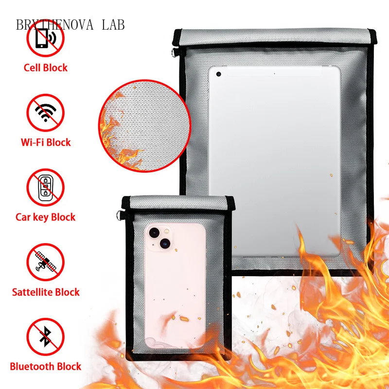 Notebook Signal Shielding Bag RFID Anti-theft Brush Cell Phone Faraday Bag Radiation Signal Antitracking Blocking Pouch