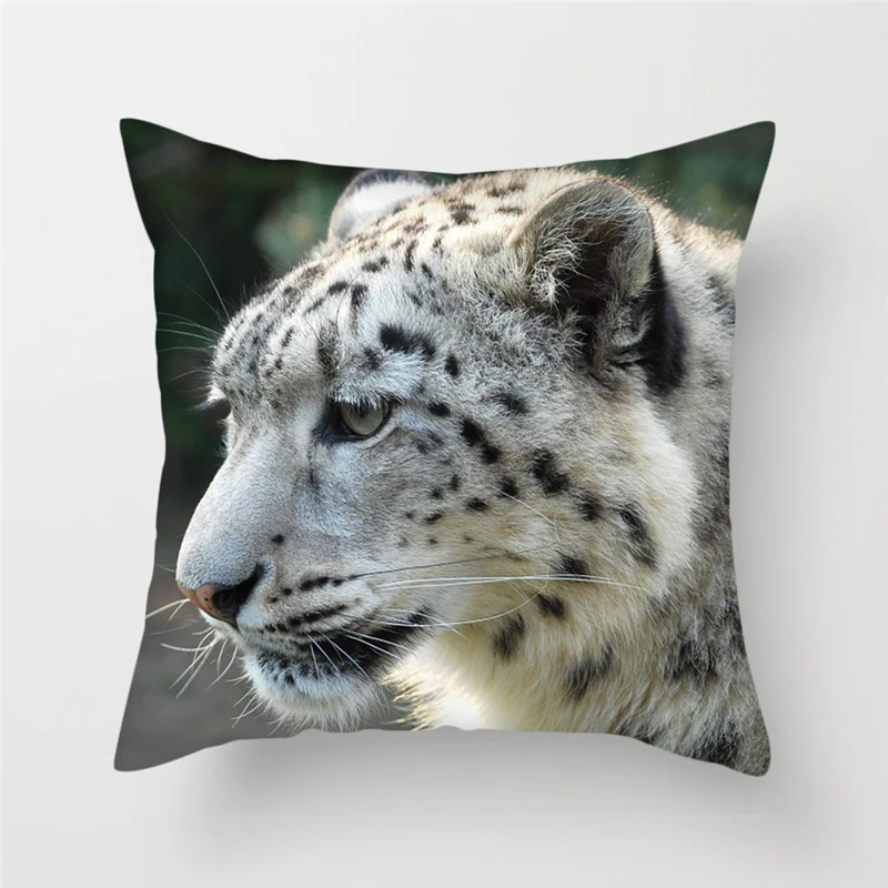 Wild Animals Printed Cushion Cover Tiger Photo Pillow Covers for Home Sofa Decorative Throw Pillow Cases