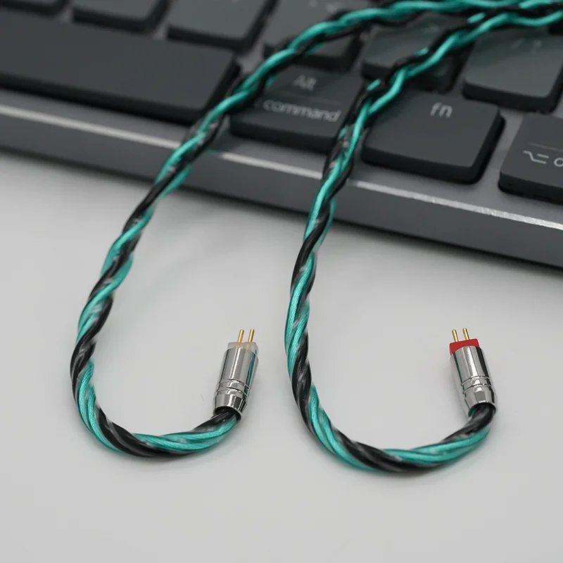 XINHS HIFI R05 8-adriges Schwarz-Grün-Silber-Plattiertes Kupferlegierungs-Kopfhörerkabel mit 3,5mm/4,4mm/2,5mm Steckern/ MMCX/2Pin/IE900 – Detail 5
