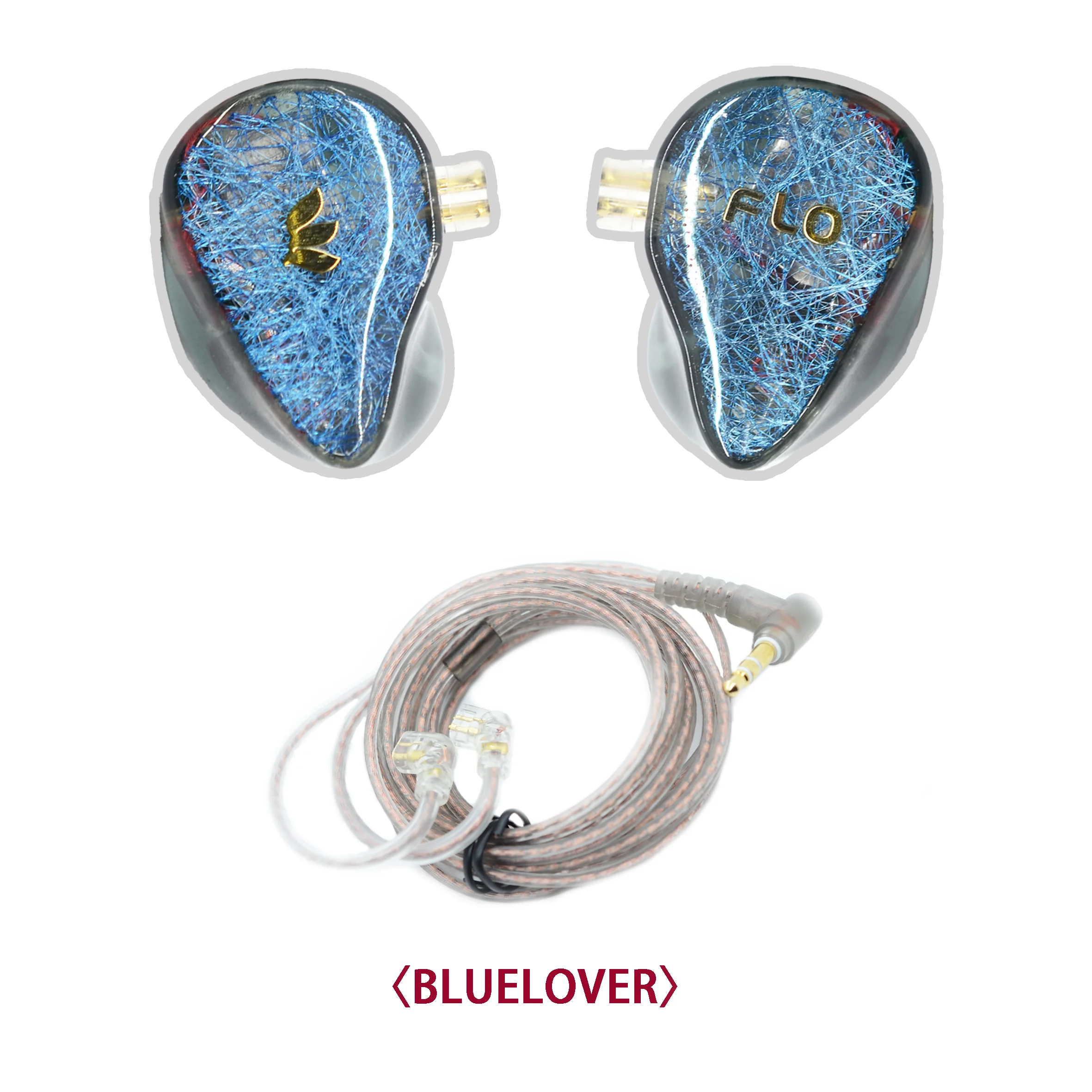 FLOAUDIO BY AUDIOSENSE BLUELOVER HiFi Stereo 6BA IEMs with Detachable 0.78 Cable 3D Printing Resin Shell in-ear earphone、