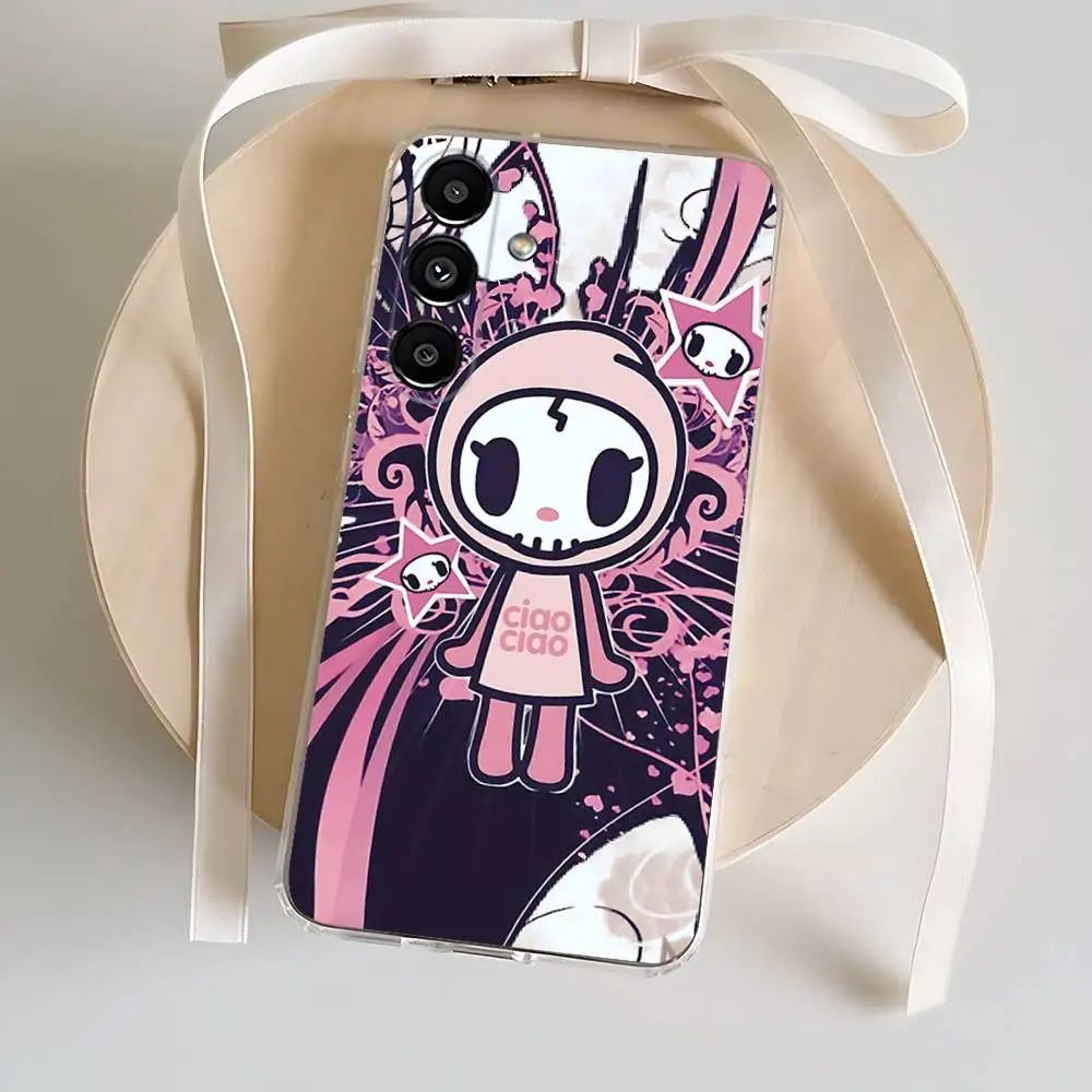 Capa de telefone japonesa t-tokidokis para samsung s24,30,21,22,23,20 fe,lite, pius, ultra,5g, nota, 9,10 capa transparente