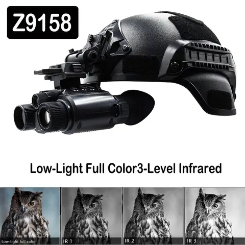 4K 야간 투시경 Z9158 8배 디지털 줌 600m 야간 투시경 쌍안경 헤드 마운트 적외선 NVG 전술 조명 (야외용)