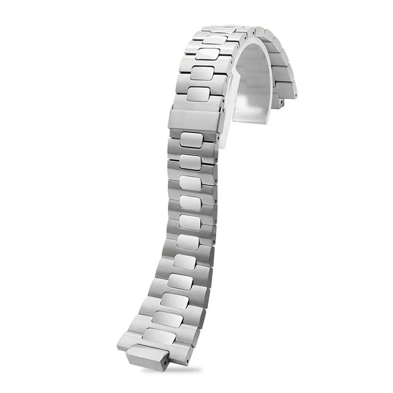 25x13 مللي متر محدب الفم حزام الساعات سلسلة ل باتيك فيليب نوتيلوس الصلب حزام 5711 5126 الفولاذ المقاوم للصدأ سوار PP حزام معدني