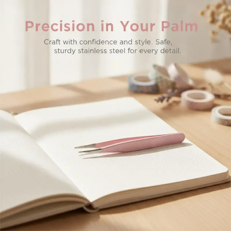 Precision Craft Tweezers Macaron Color Soft Grip Firm Jaw Anti-slip for Sticker Craft Resin Making Hobbyist Use